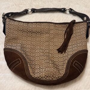 Brown Patterned Shoulder Bag
